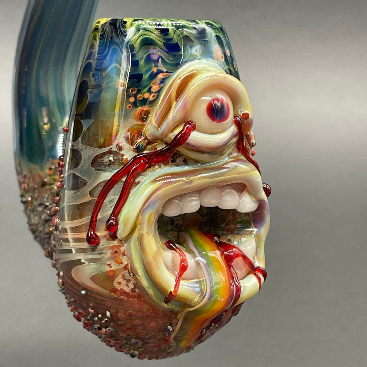 Hand-blown Rainbow tongue Sherlock - Leviathan Glass original