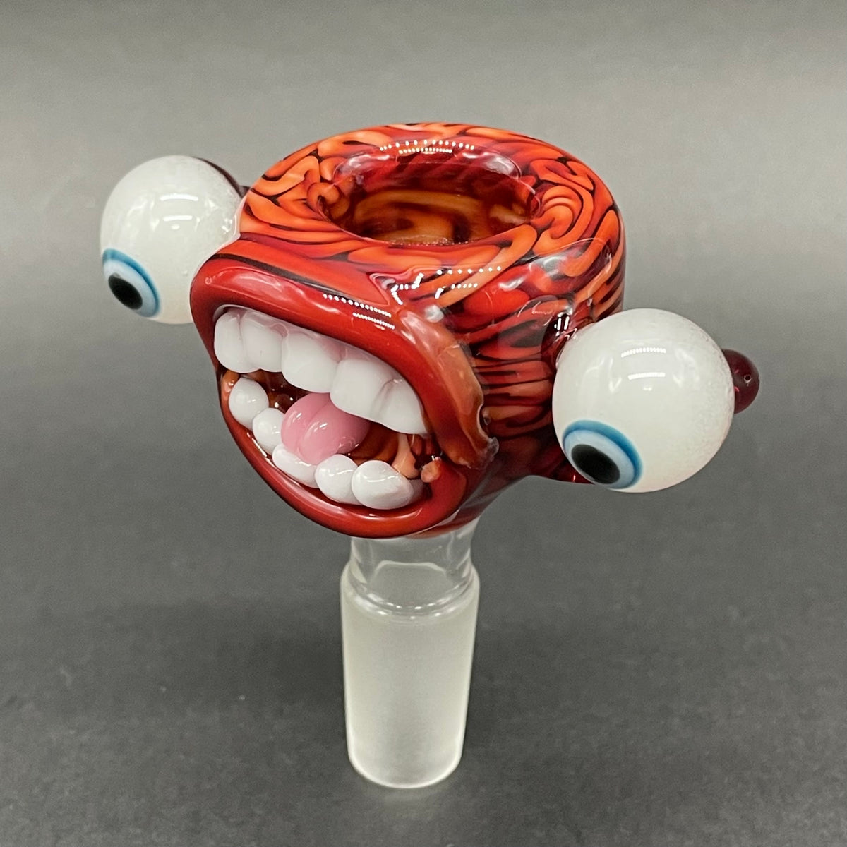 14mm 3 Hole Brain Slide detail view - premium glass art