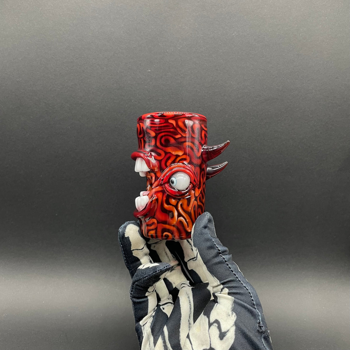 mind scrambler shot glass detail view - premium glass art