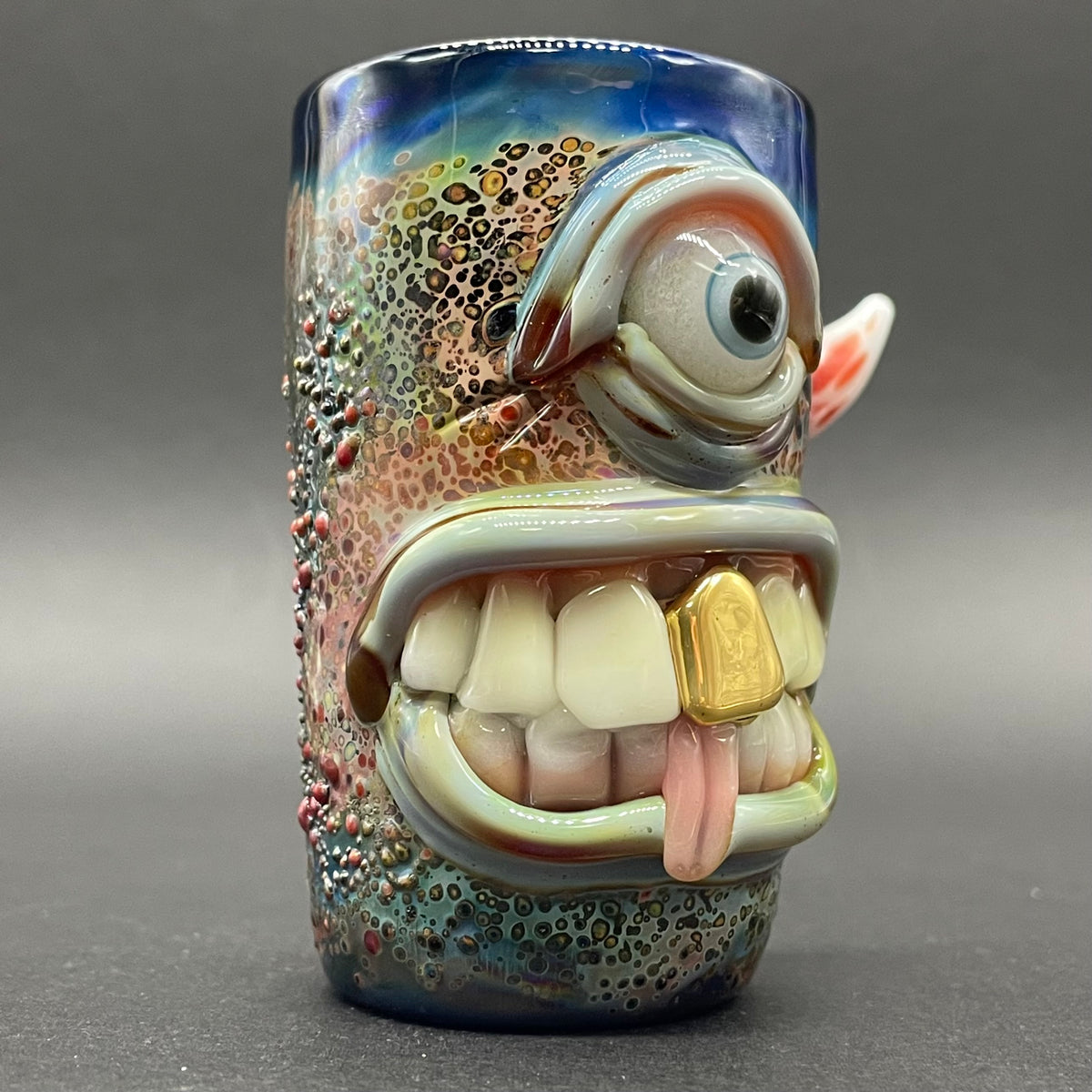 Cyclops shot glass by Leviathan Glass - artisan detail