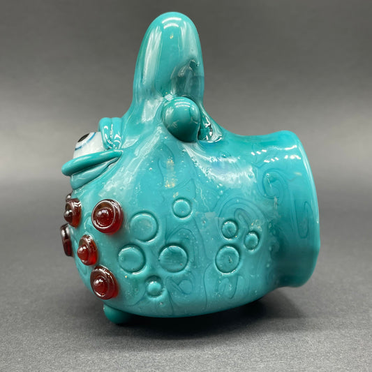 Screaming incense burner detail view - premium glass art