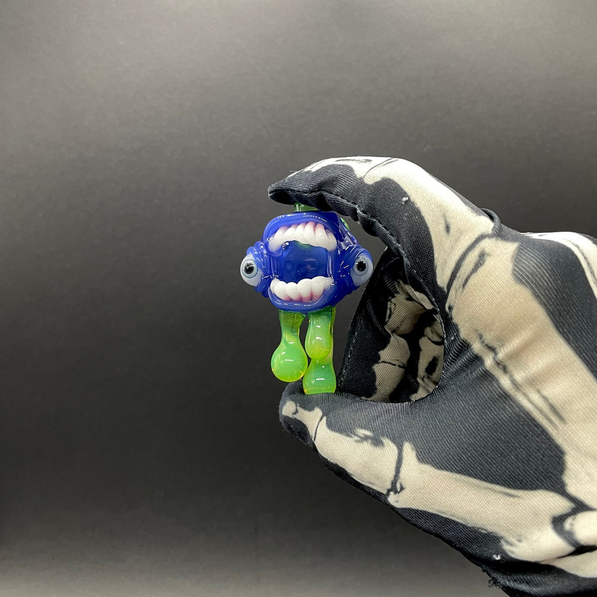 Drippy screamer pendant hand blown glass art - Leviathan Glass
