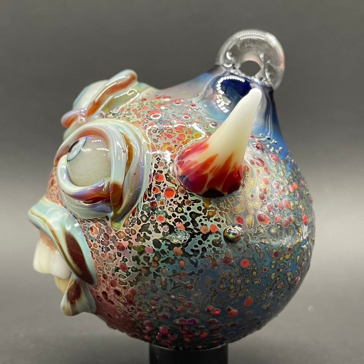 Artisan glass Triclops ornament - detailed craftsmanship