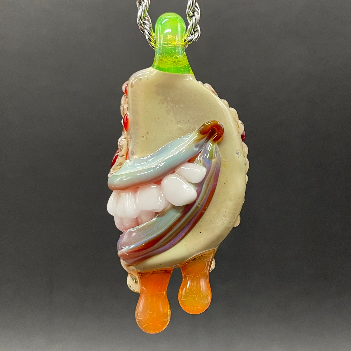 Two halves of one pizza friendship necklace