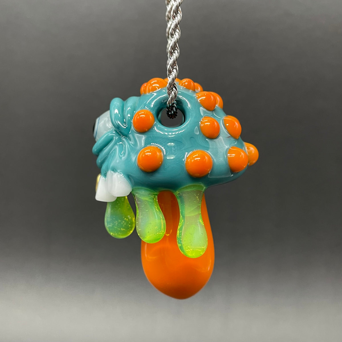 About last night glass mushroom pendant glass art - premium handcrafted piece