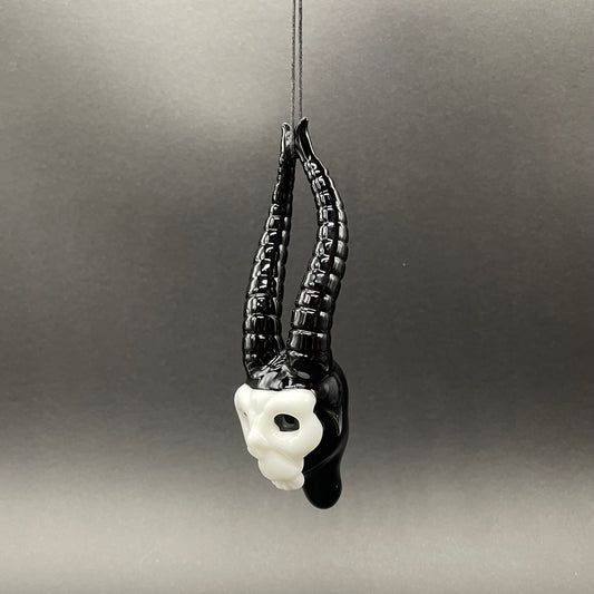 evil elf pendant detail view - premium glass art