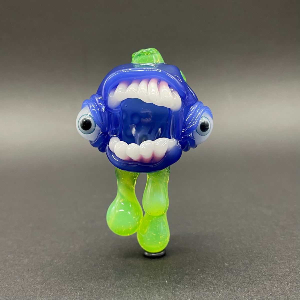 Drippy screamer pendant hand blown glass art - Leviathan Glass