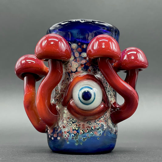 Tequila sunrise shot glass detail view - premium glass art