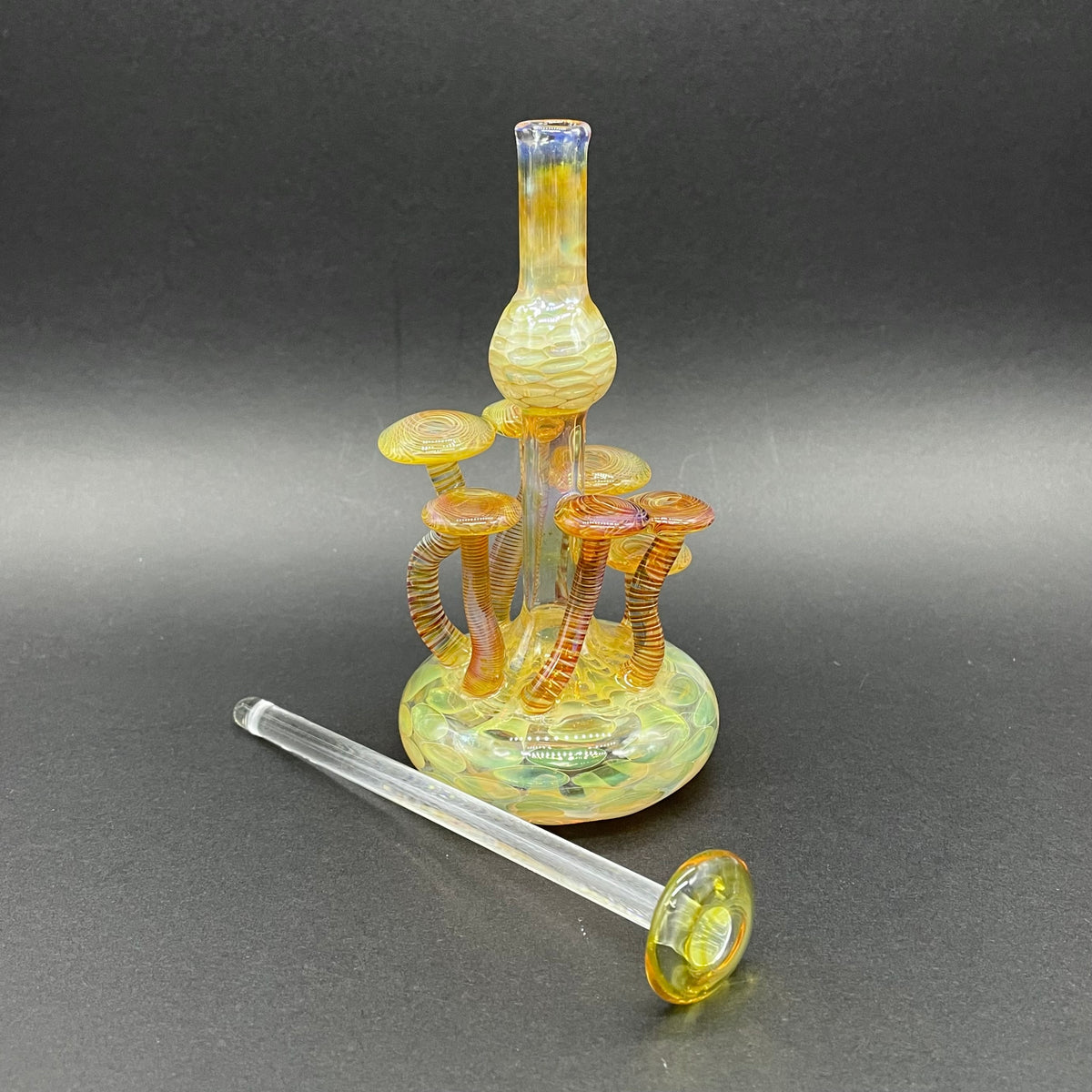 Mushroom perfume bottle hand blown glass art - Leviathan Glass