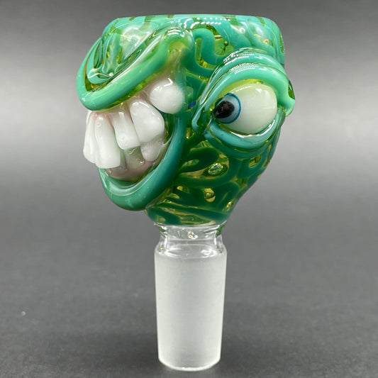 14mm uv smiley face slide detail view - premium glass art