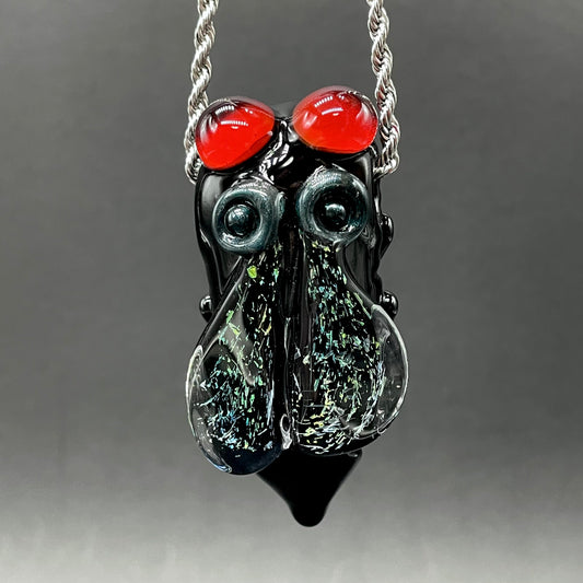 Cicada pendant hand blown glass art - Leviathan Glass