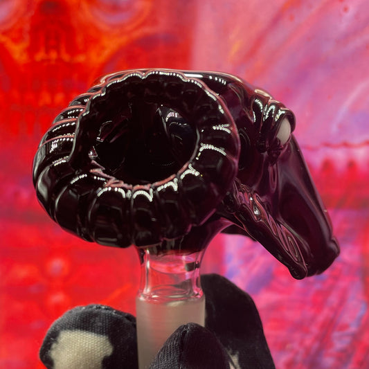 14mm black Philip slide detail view - premium glass art