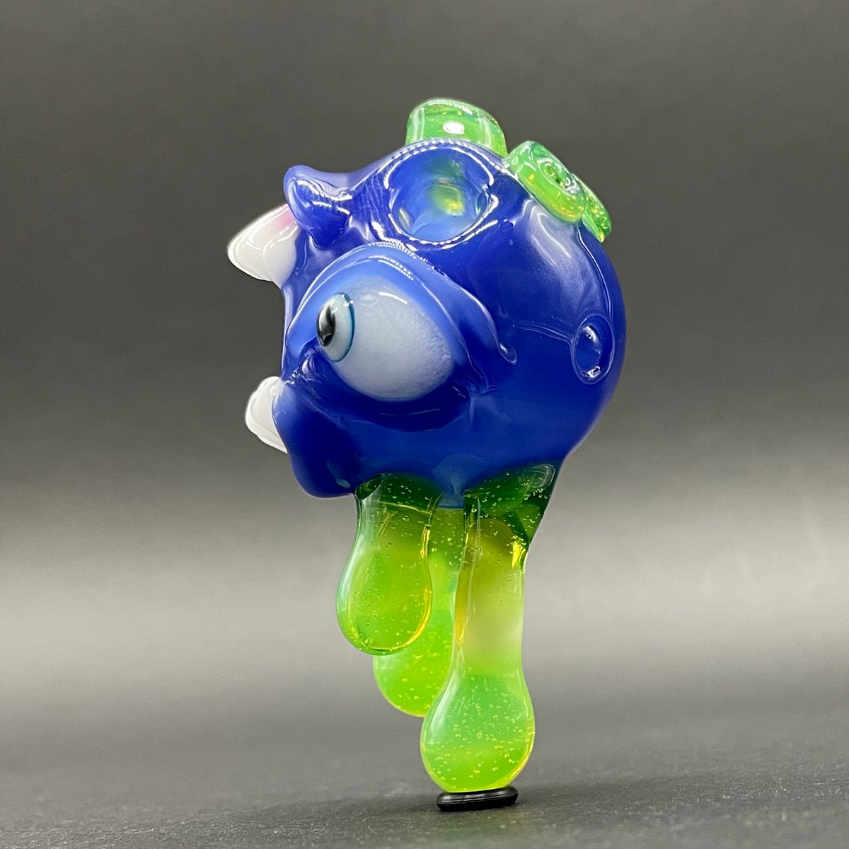 Drippy screamer pendant hand blown glass art - Leviathan Glass