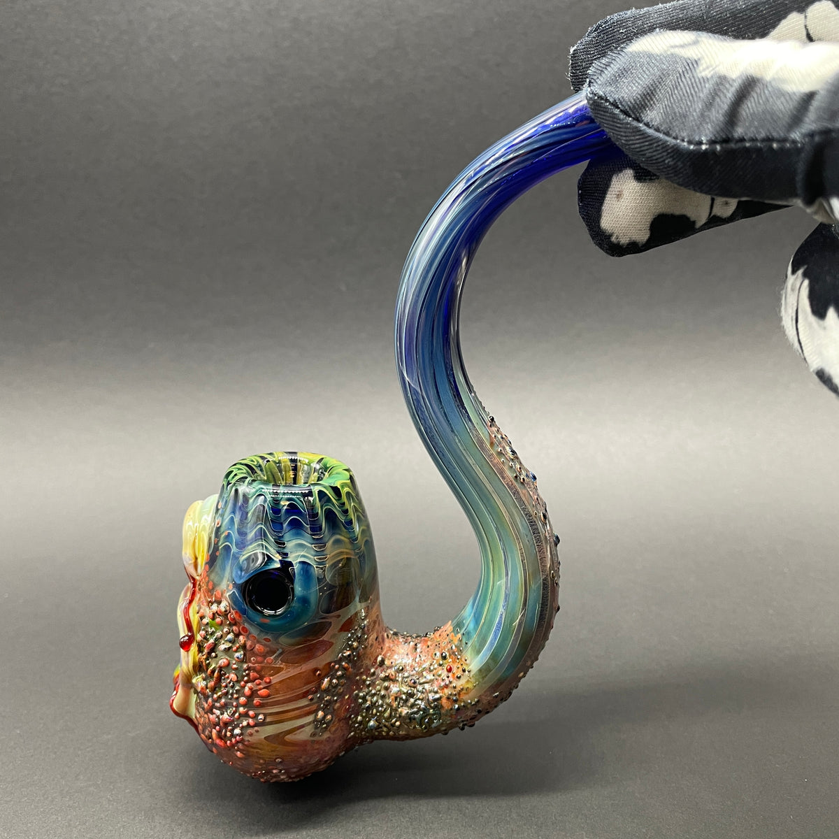 Rainbow tongue Sherlock glass art - premium handcrafted piece