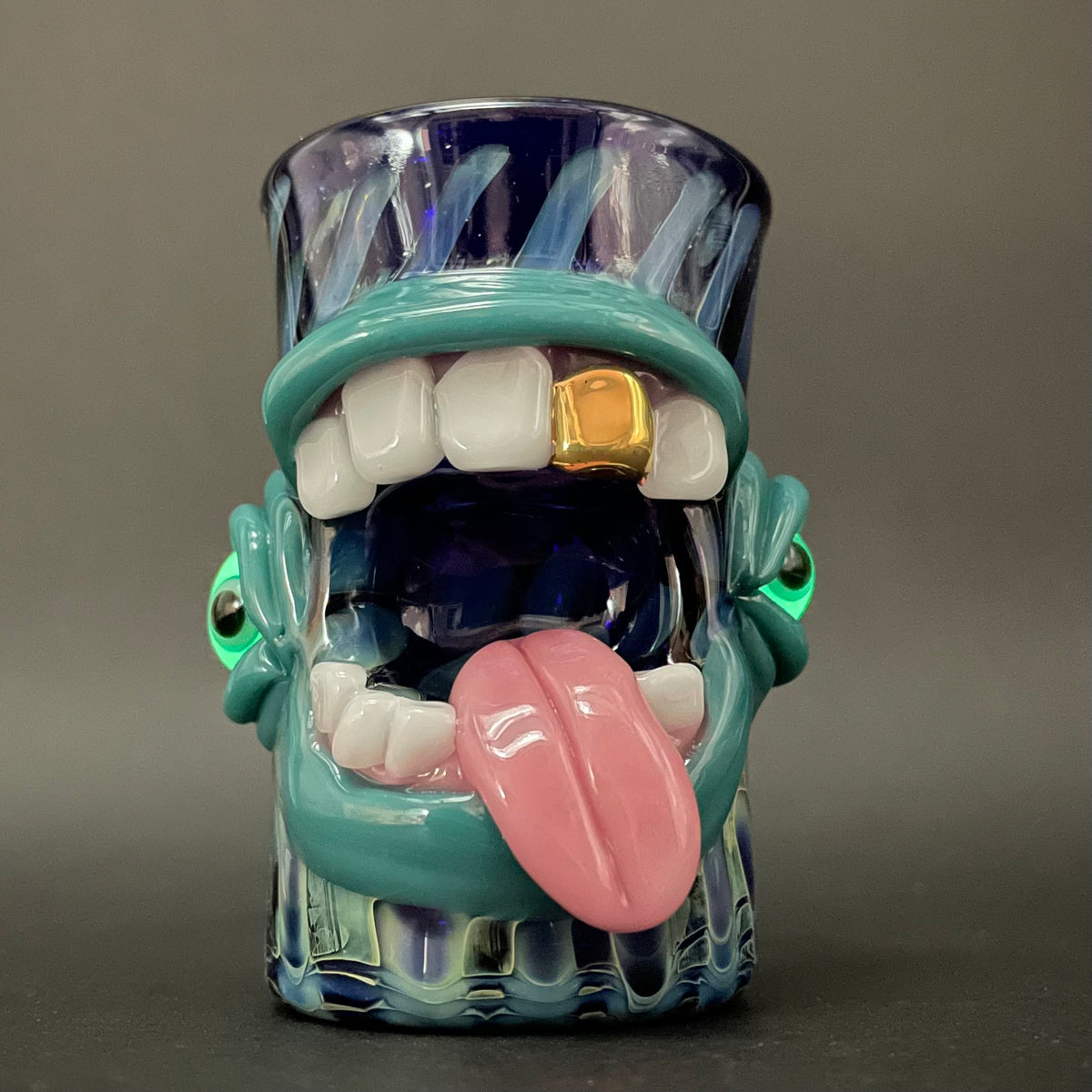 Leviathan Glass Screaming tongue shot glass - hand-blown art