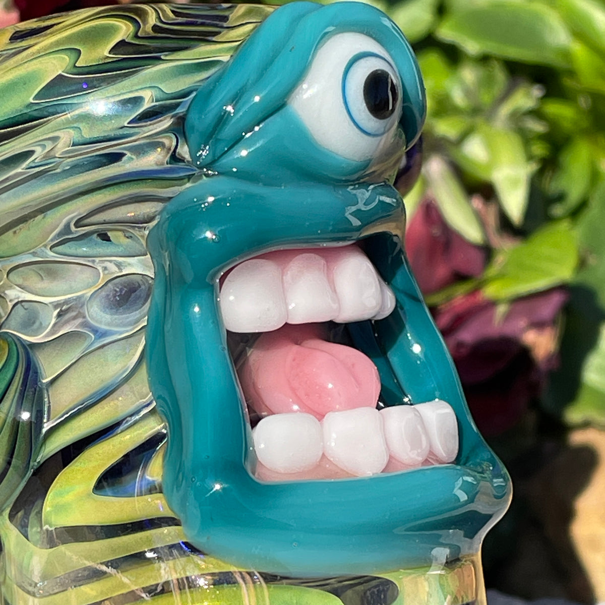 Hand-blown Screaming tentacle bubbler - Leviathan Glass original