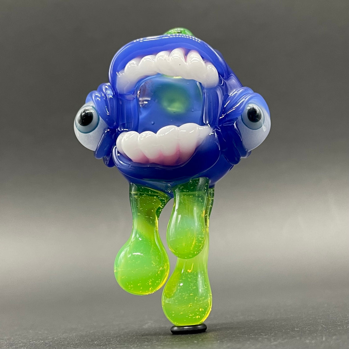 Drippy screamer pendant hand blown glass art - Leviathan Glass