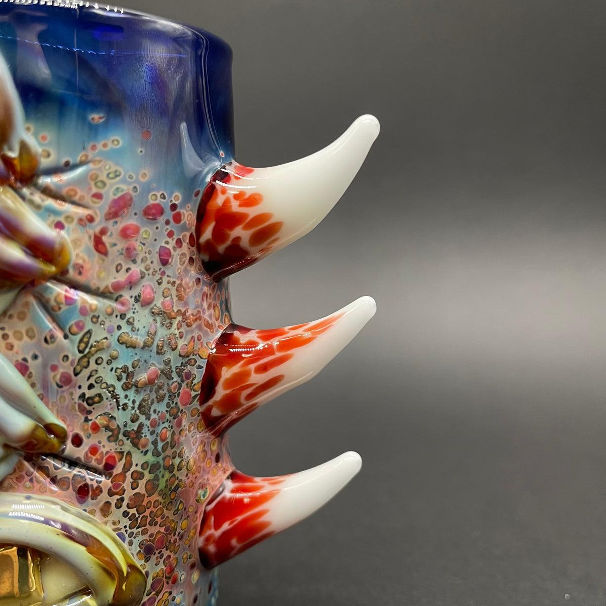 Hand-blown Vertical 3 eye shot glass - Leviathan Glass original