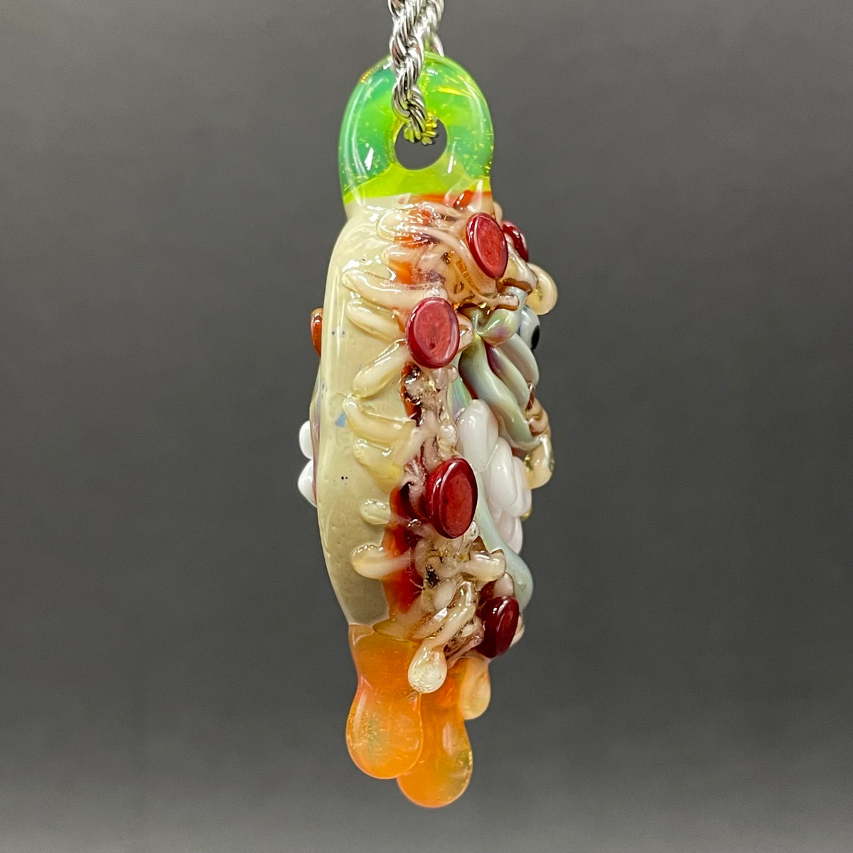 Two halves of one pizza friendship necklace