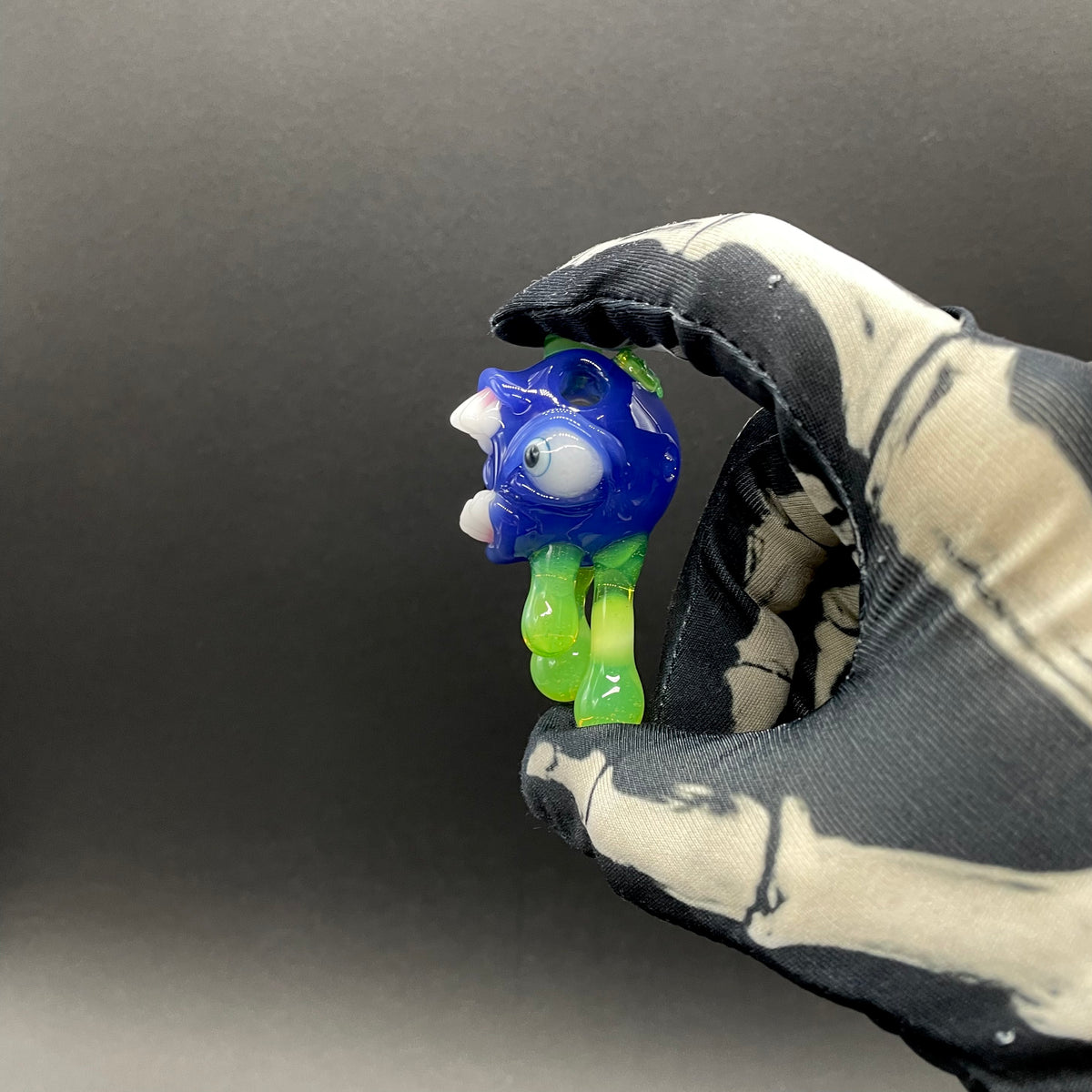 Drippy screamer pendant hand blown glass art - Leviathan Glass