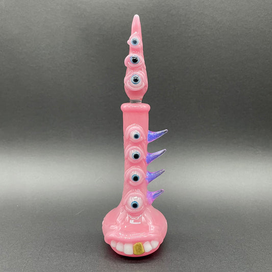 Pink tear Pensieve detail view - premium glass art