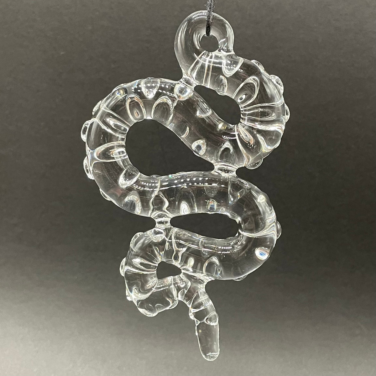Hand-blown 3 clear tentacle ornaments - Leviathan Glass original