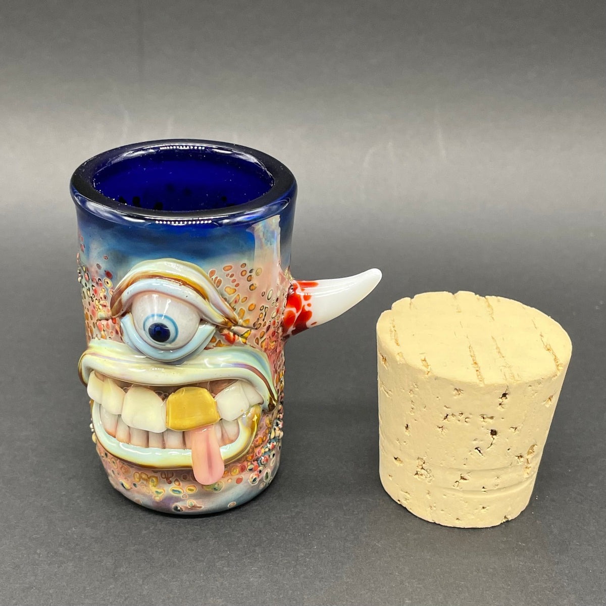 Leviathan Glass Cyclops cork jar - hand-blown art