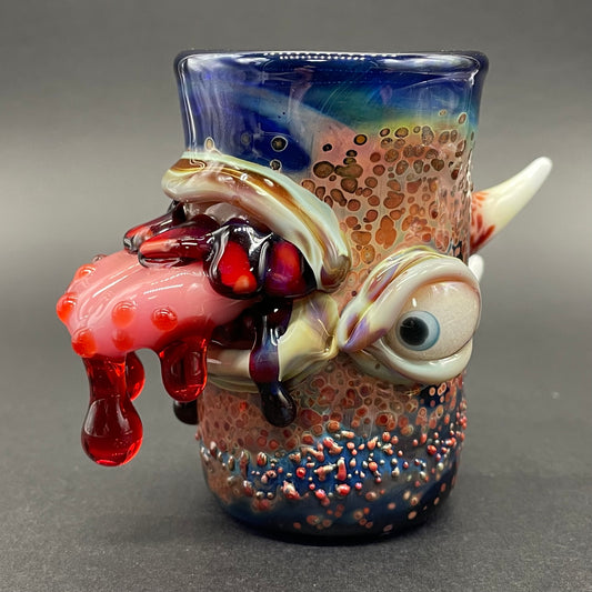 Taste the rainbow shot glass detail view - premium glass art