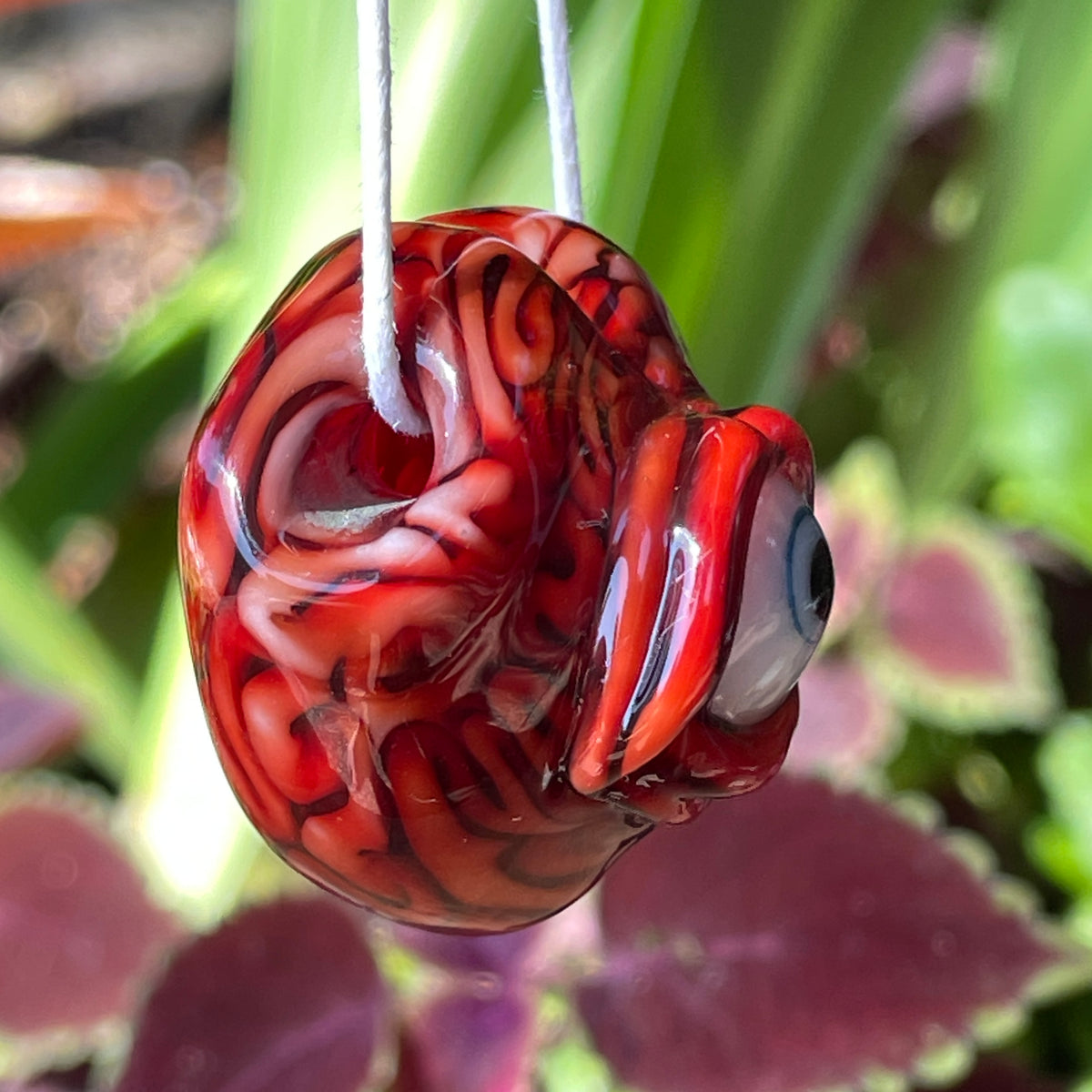 Leviathan Glass Cyclops brain pendant - hand-blown art