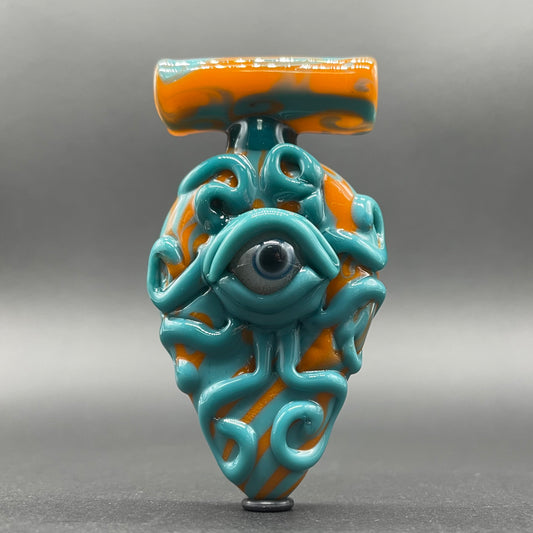 Oculus tentacle pendant detail view - premium glass art