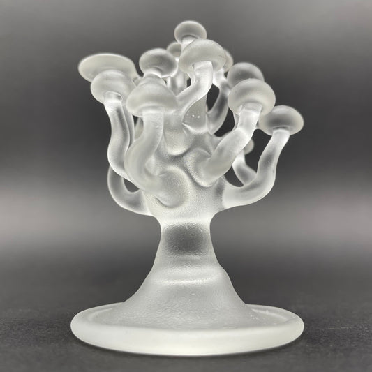 small glass mushroom sculpture detail view - premium glass art