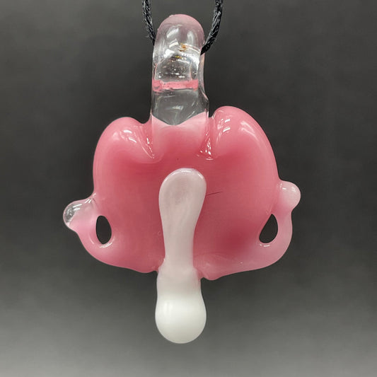 bleeding heart pendant detail view - premium glass art