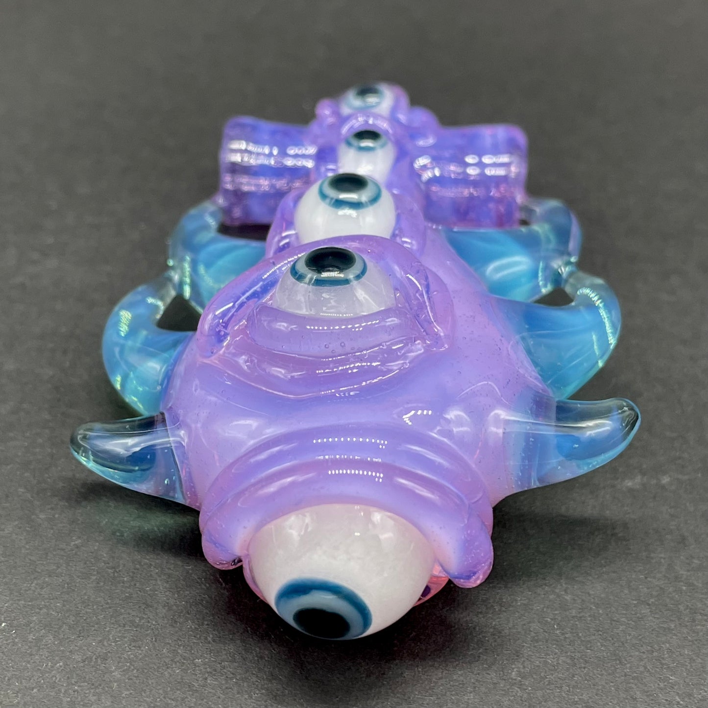 Hand-blown Pink slime evil eye pendant - Leviathan Glass original