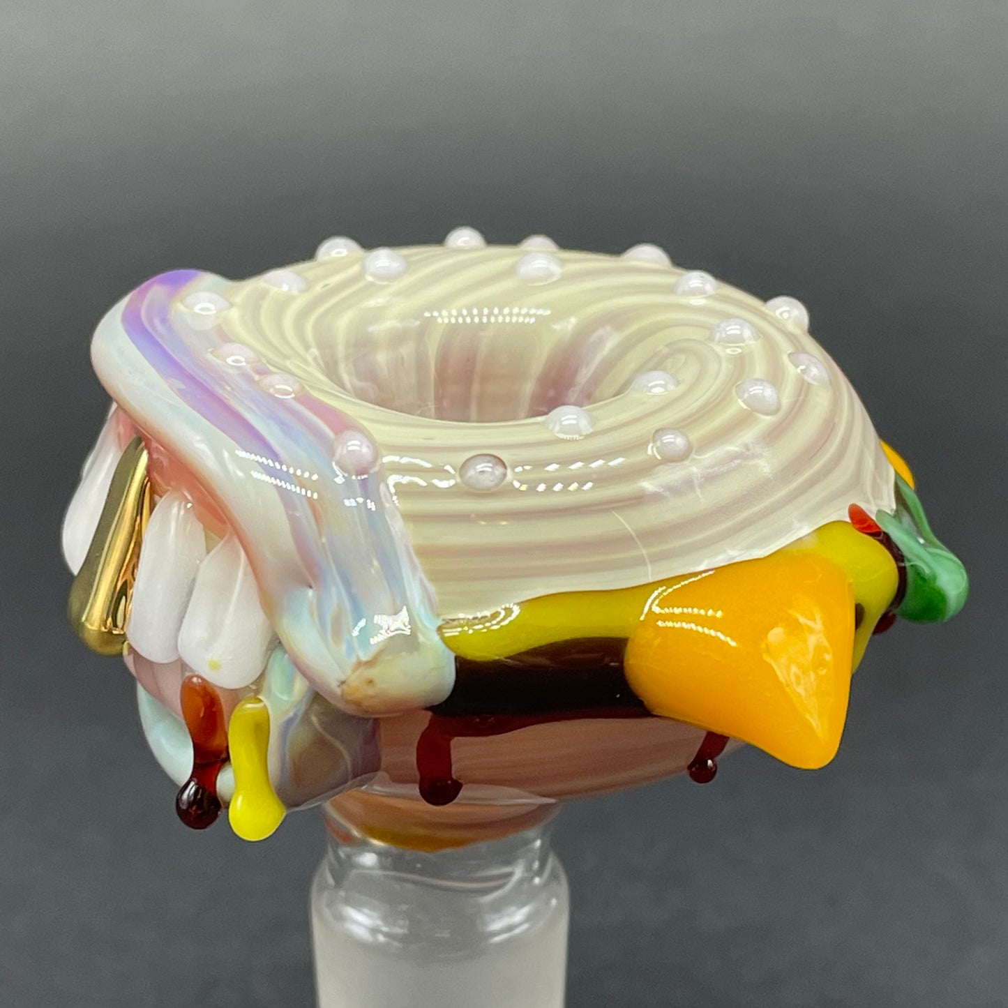 14mm cheeseburger slide craftsmanship - artisan glass work