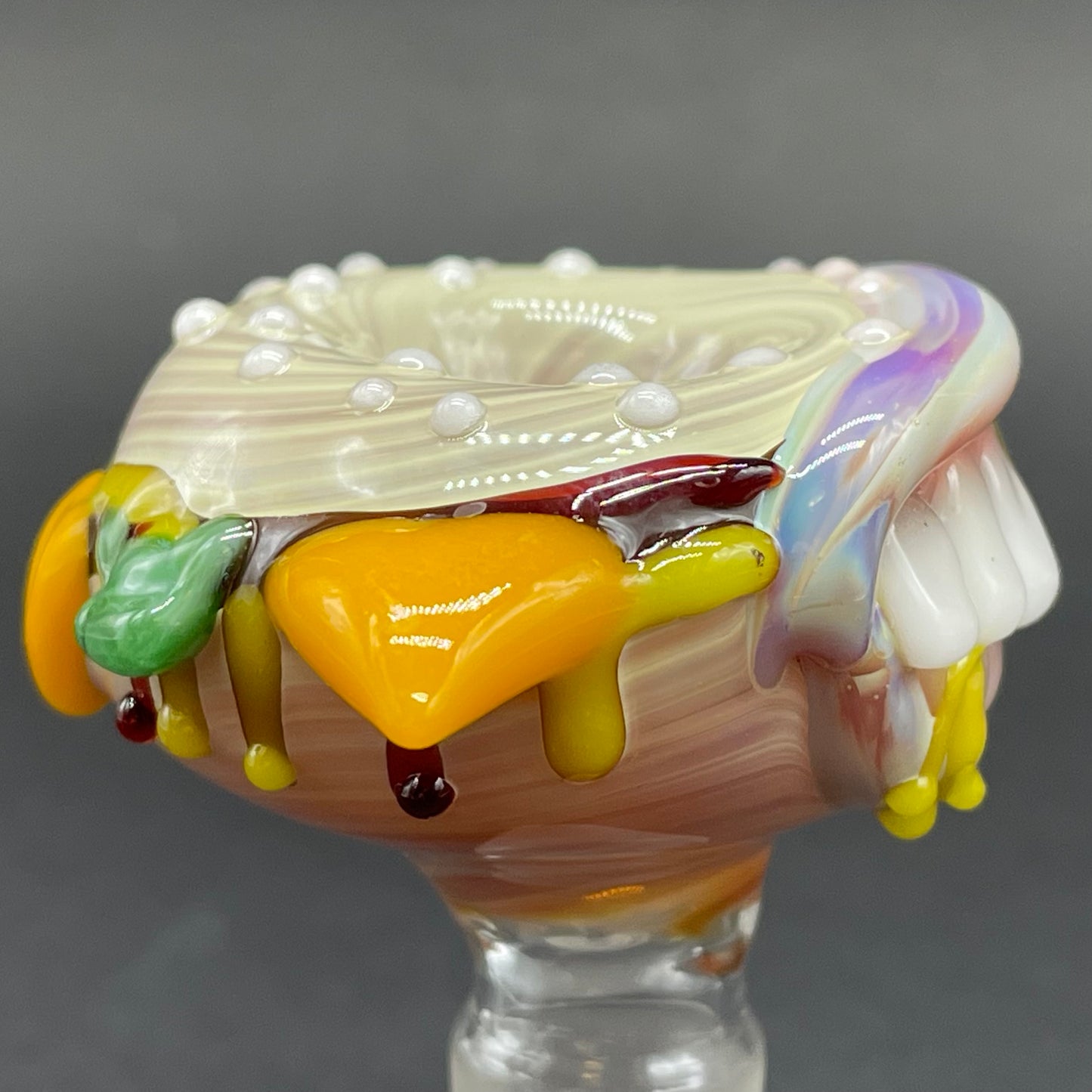 14mm cheeseburger slide by Leviathan Glass - artisan detail