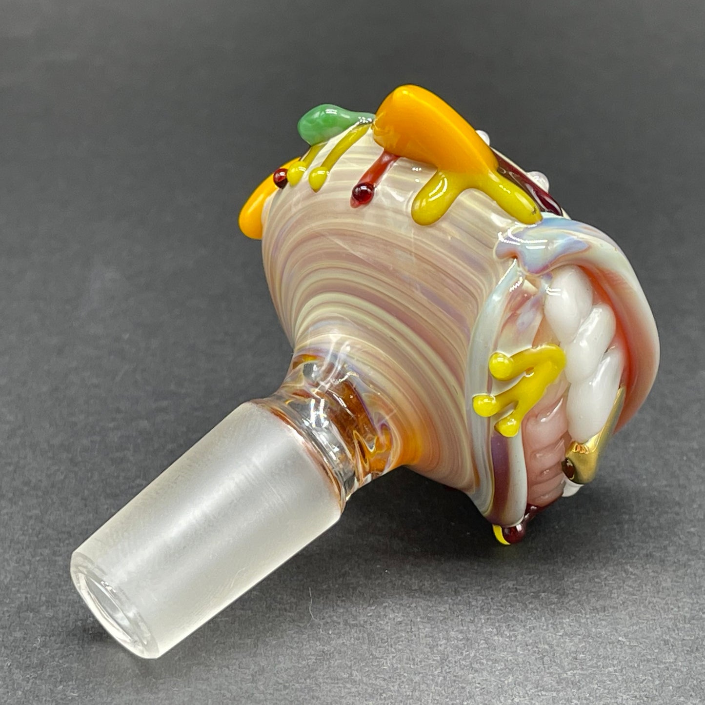 Hand-blown 14mm cheeseburger slide - Leviathan Glass original
