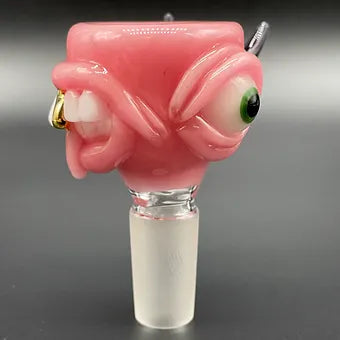 14mm 4 hole Blush Pink Slide detail view - premium glass art