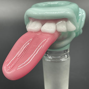 18mm Sea Mist Tongue Slide detail view - premium glass art