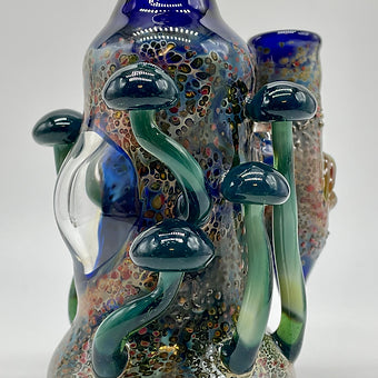 Close-up of 14mm Mushroom Rig - handcrafted glass
