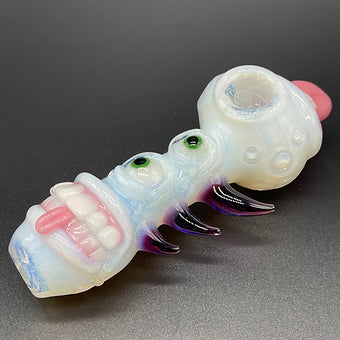 Secret White Guardian Of The Rabbit Hole Spoon detail view - premium glass art