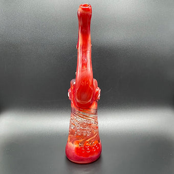 14mm RED Removable Down Stem Rig glass art - premium handcrafted piece
