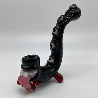 Black Dragon Sherlock detail view - premium glass art