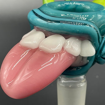 14mm citrine UV reactive slide detail view - premium glass art