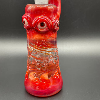 Hand-blown 14mm RED Removable Down Stem Rig - Leviathan Glass original