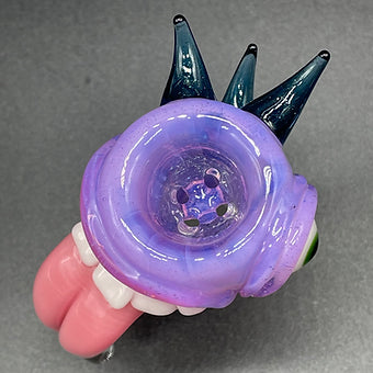 Hand-blown 18mm Pink Slime Drooling Tongue Slide - Leviathan Glass original