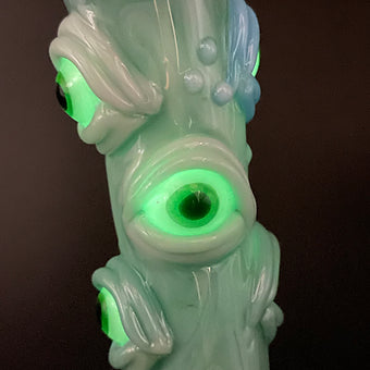 Hand-blown Aqua Argus Rig - Leviathan Glass original
