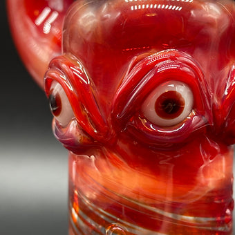 Hand-blown 14mm RED Removable Down Stem Rig - Leviathan Glass original