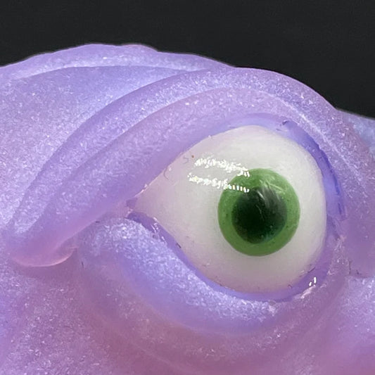 Pink slime shnozzle pendant detail view - premium glass art