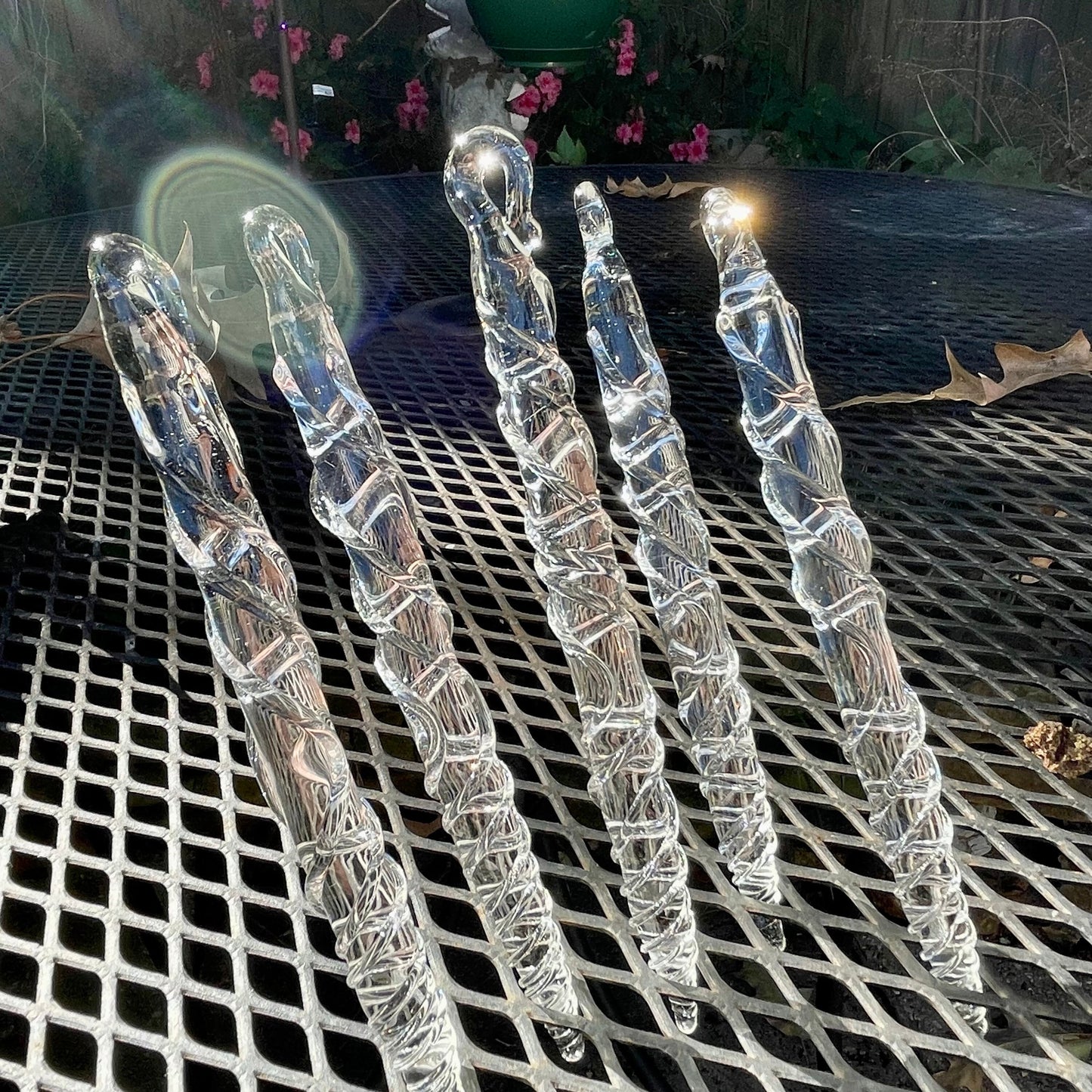 Leviathan Glass Clear glass icicles - hand-blown art