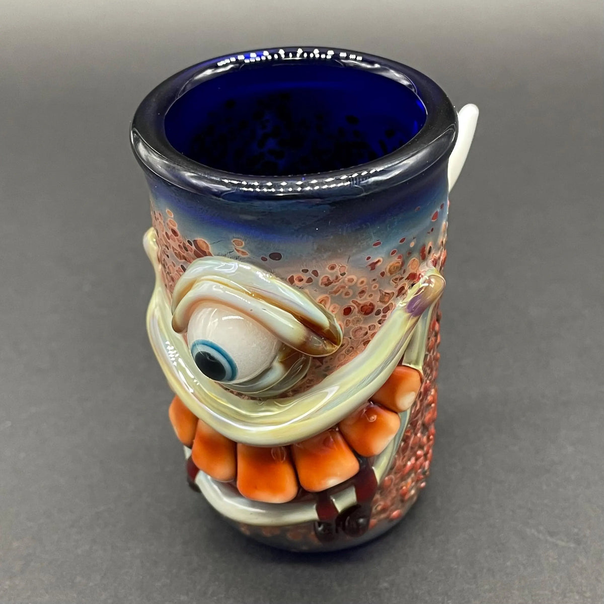 Artisan glass Beware I Bite Shot Glass - detailed craftsmanship